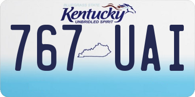 KY license plate 767UAI