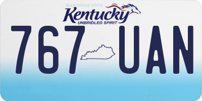KY license plate 767UAN
