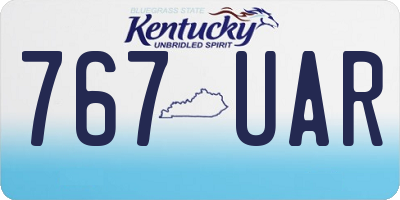 KY license plate 767UAR