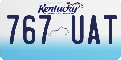 KY license plate 767UAT
