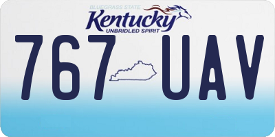 KY license plate 767UAV
