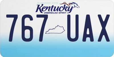 KY license plate 767UAX