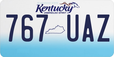 KY license plate 767UAZ
