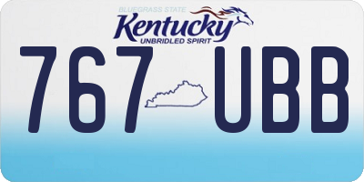 KY license plate 767UBB