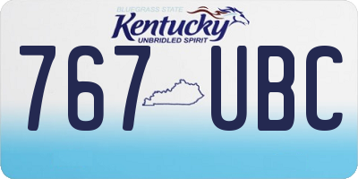 KY license plate 767UBC
