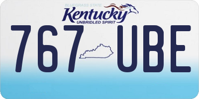 KY license plate 767UBE