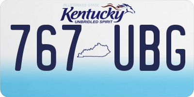 KY license plate 767UBG