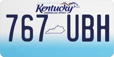 KY license plate 767UBH