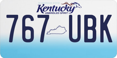 KY license plate 767UBK