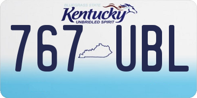 KY license plate 767UBL