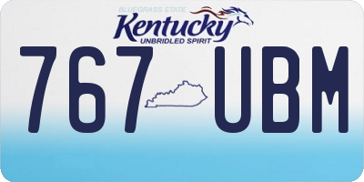 KY license plate 767UBM