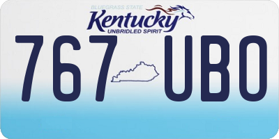 KY license plate 767UBO