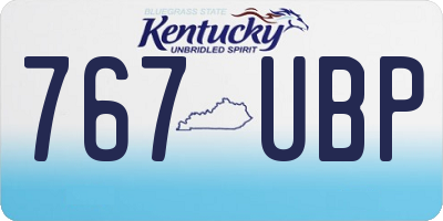 KY license plate 767UBP