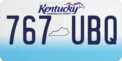 KY license plate 767UBQ