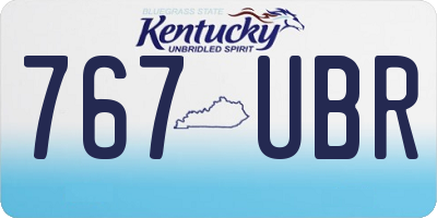KY license plate 767UBR