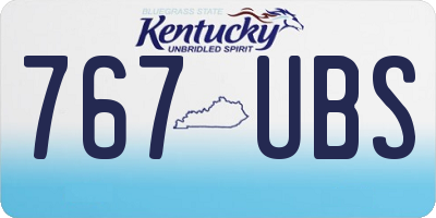 KY license plate 767UBS
