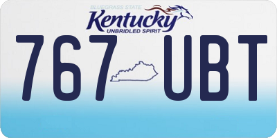 KY license plate 767UBT