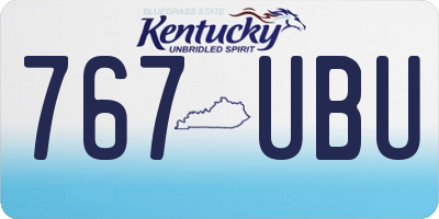 KY license plate 767UBU