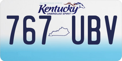KY license plate 767UBV