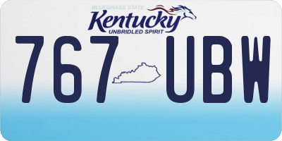 KY license plate 767UBW
