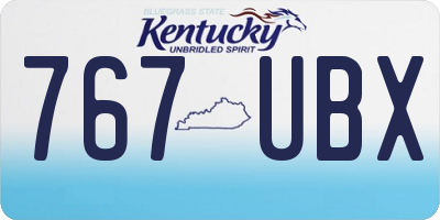 KY license plate 767UBX