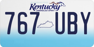 KY license plate 767UBY