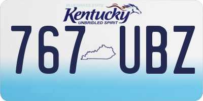 KY license plate 767UBZ