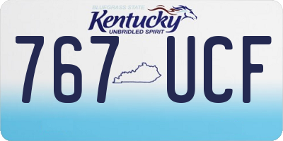 KY license plate 767UCF