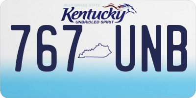 KY license plate 767UNB