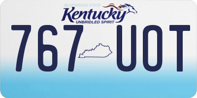 KY license plate 767UOT