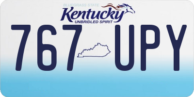 KY license plate 767UPY