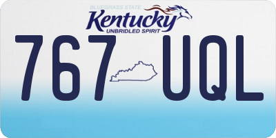 KY license plate 767UQL