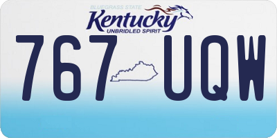 KY license plate 767UQW