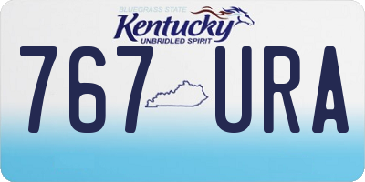 KY license plate 767URA