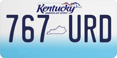 KY license plate 767URD