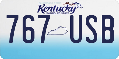 KY license plate 767USB