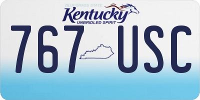 KY license plate 767USC