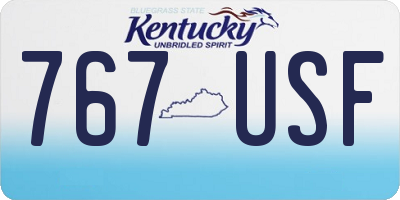 KY license plate 767USF