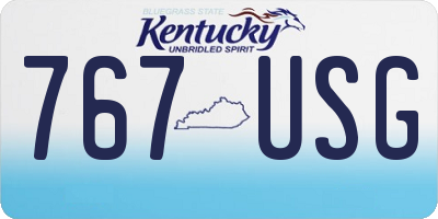 KY license plate 767USG