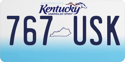 KY license plate 767USK