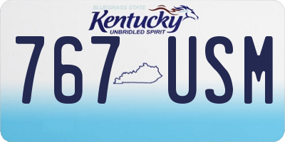 KY license plate 767USM