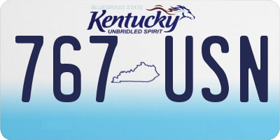 KY license plate 767USN