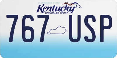 KY license plate 767USP