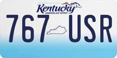 KY license plate 767USR