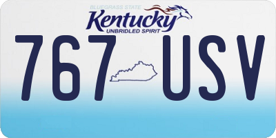 KY license plate 767USV