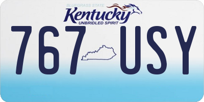 KY license plate 767USY