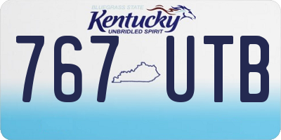 KY license plate 767UTB