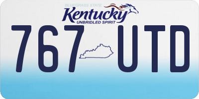 KY license plate 767UTD