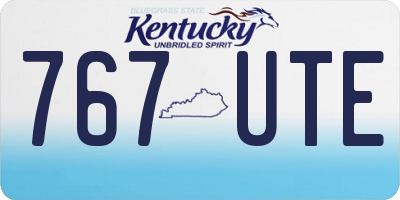 KY license plate 767UTE