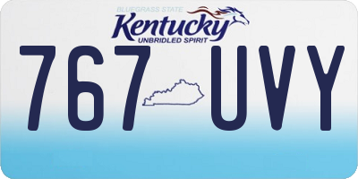 KY license plate 767UVY